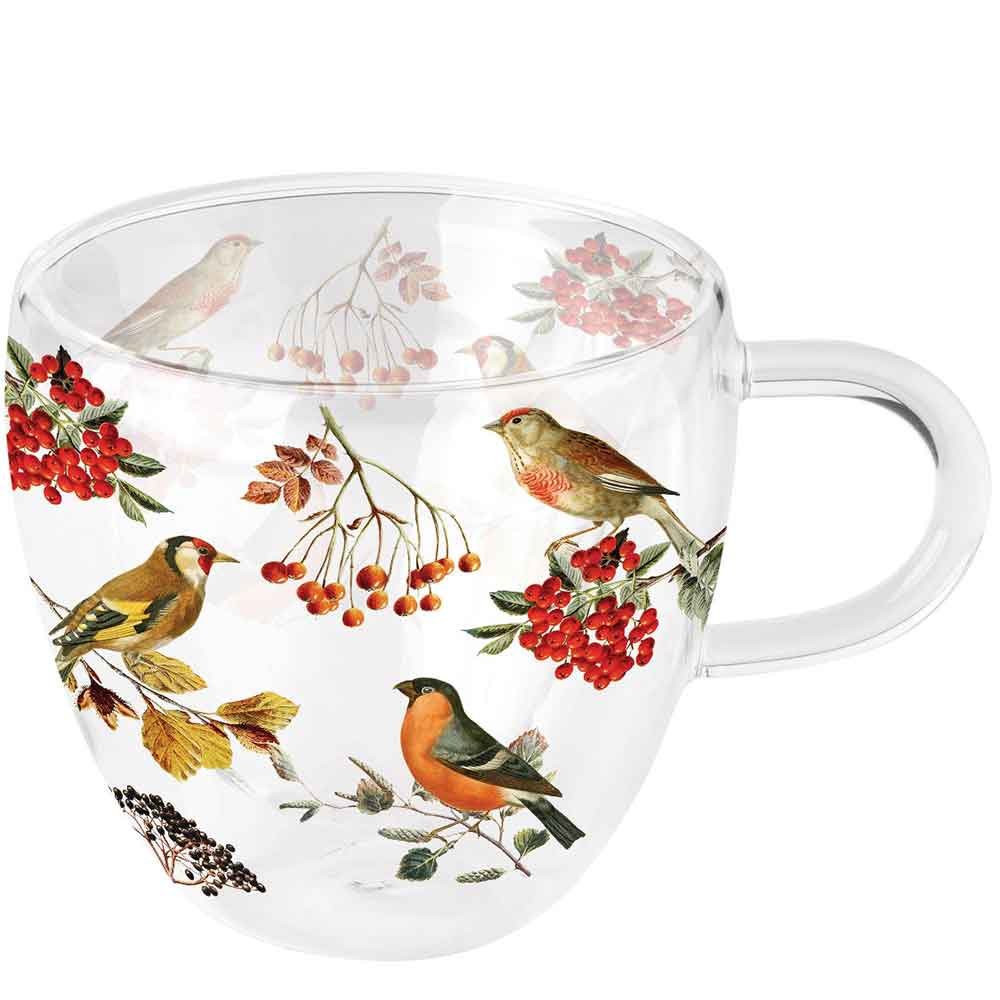 Szklanka dwuścienna termiczna Autumn birds