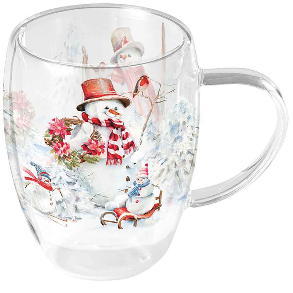 Szklanka dwuścienna termiczna 0.35 L Sporty snowmen