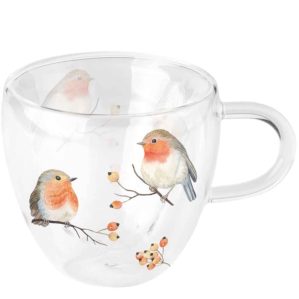 Szklanka dwuścienna termiczna Robin family
