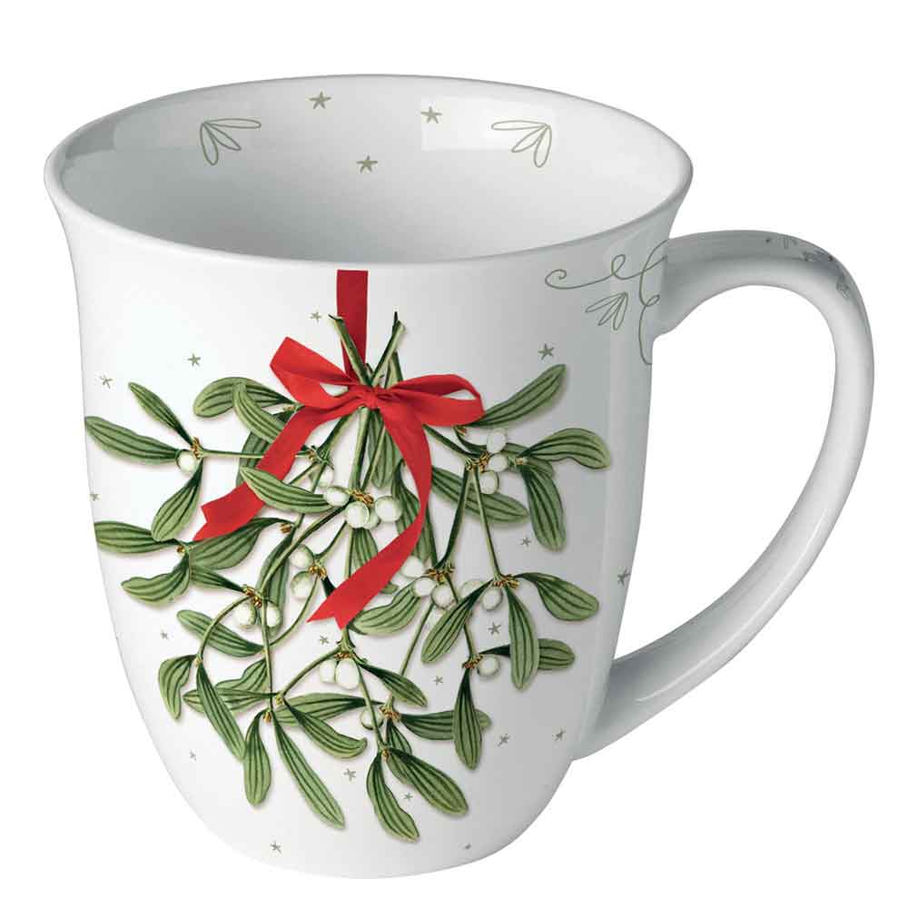 Kubek 0.4 L Mistletoe with bow white