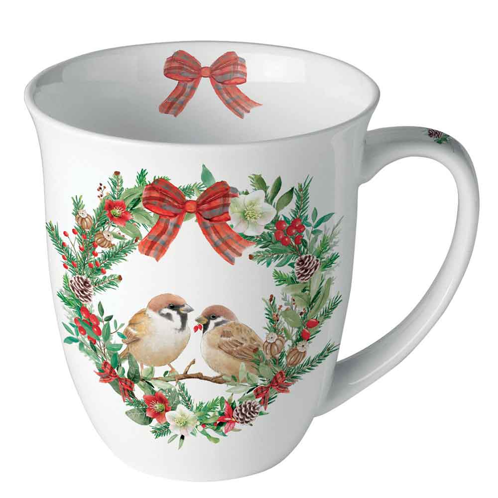 Kubek 0.4 L Sparrows in wreath