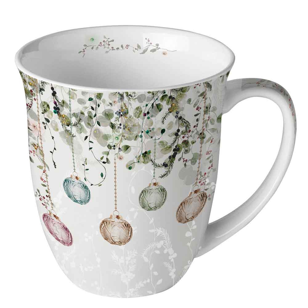 Kubek 0.4 L Floral Christmas grey