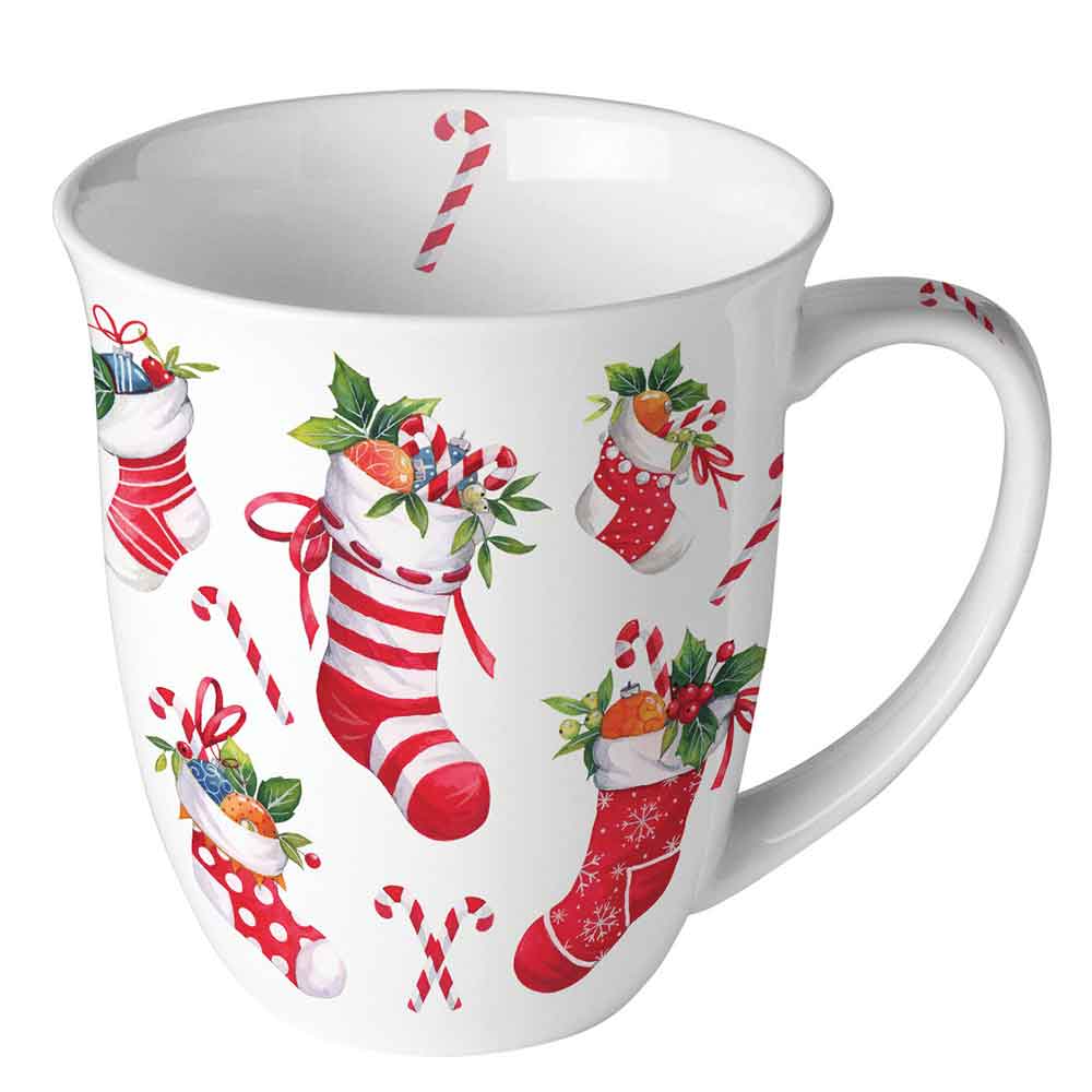 Kubek 0.4 L X-Mas stockings white
