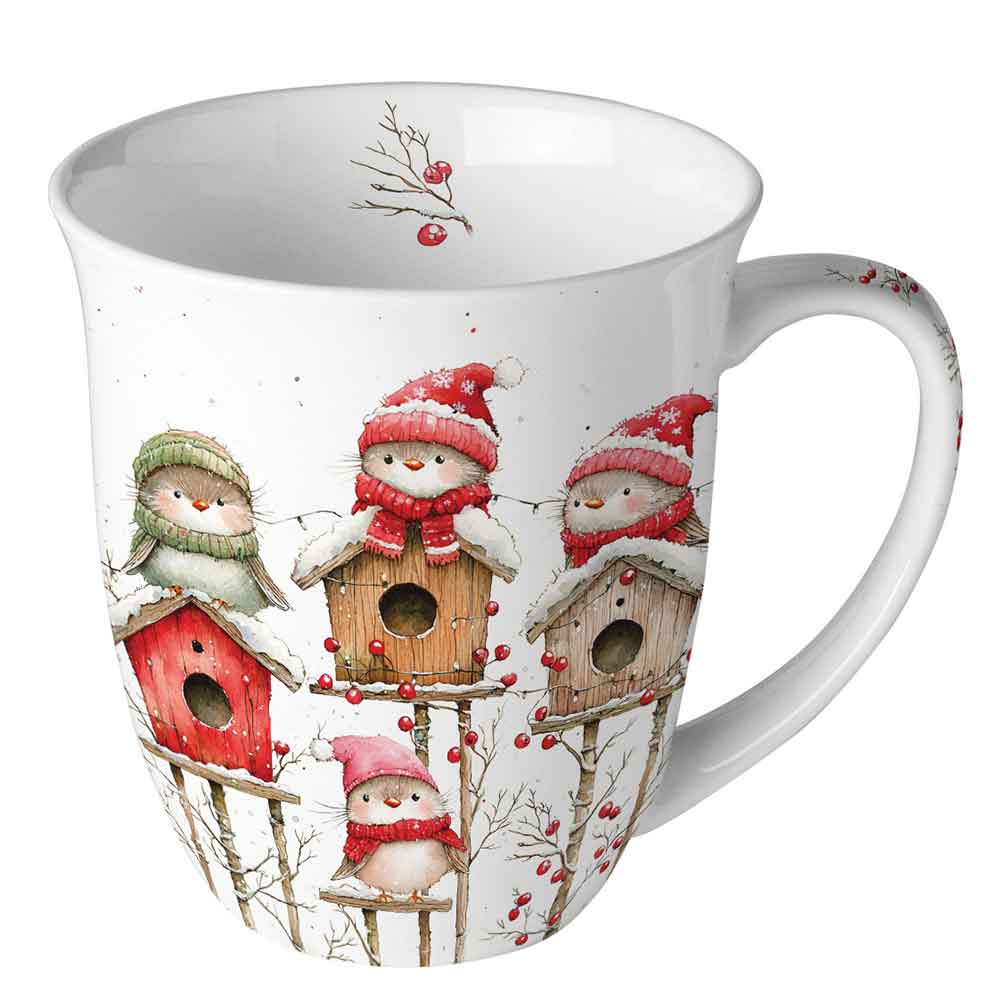 Kubek 0.4 L Birdhouse quartet white