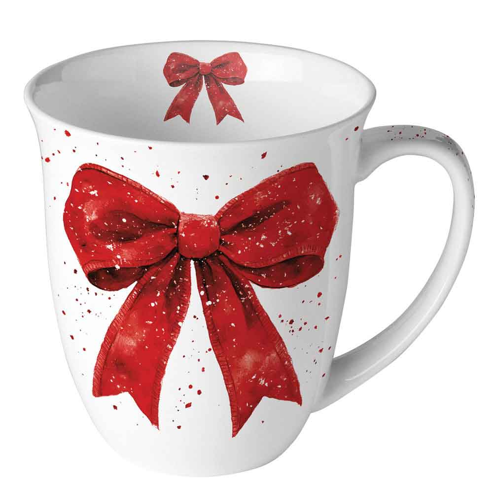 Kubek 0.4 L Fancy bow red/white